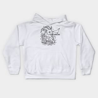 Zodiac Garden Floral Design: Capricorn Kids Hoodie